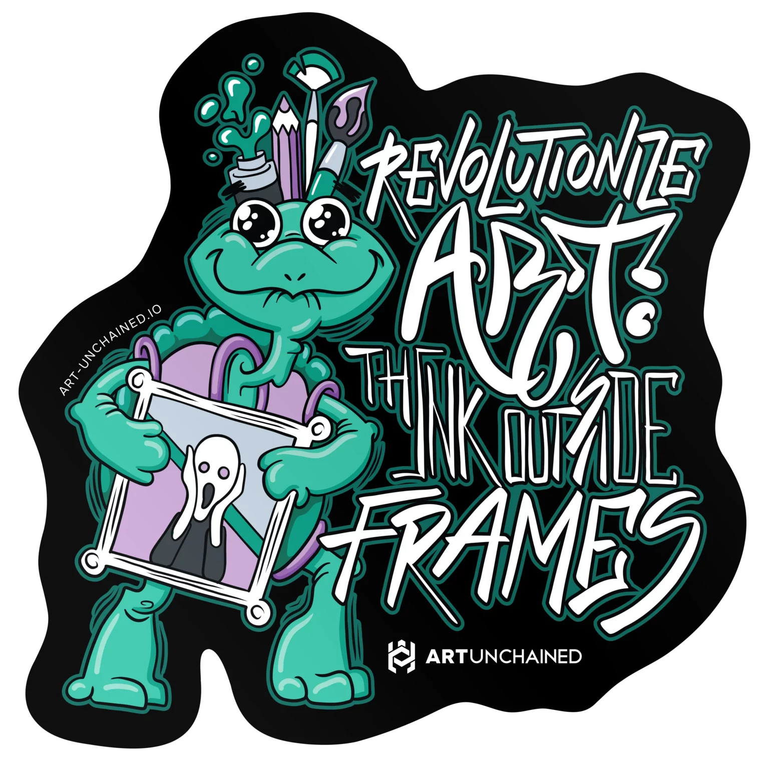 Artist turtle sticker