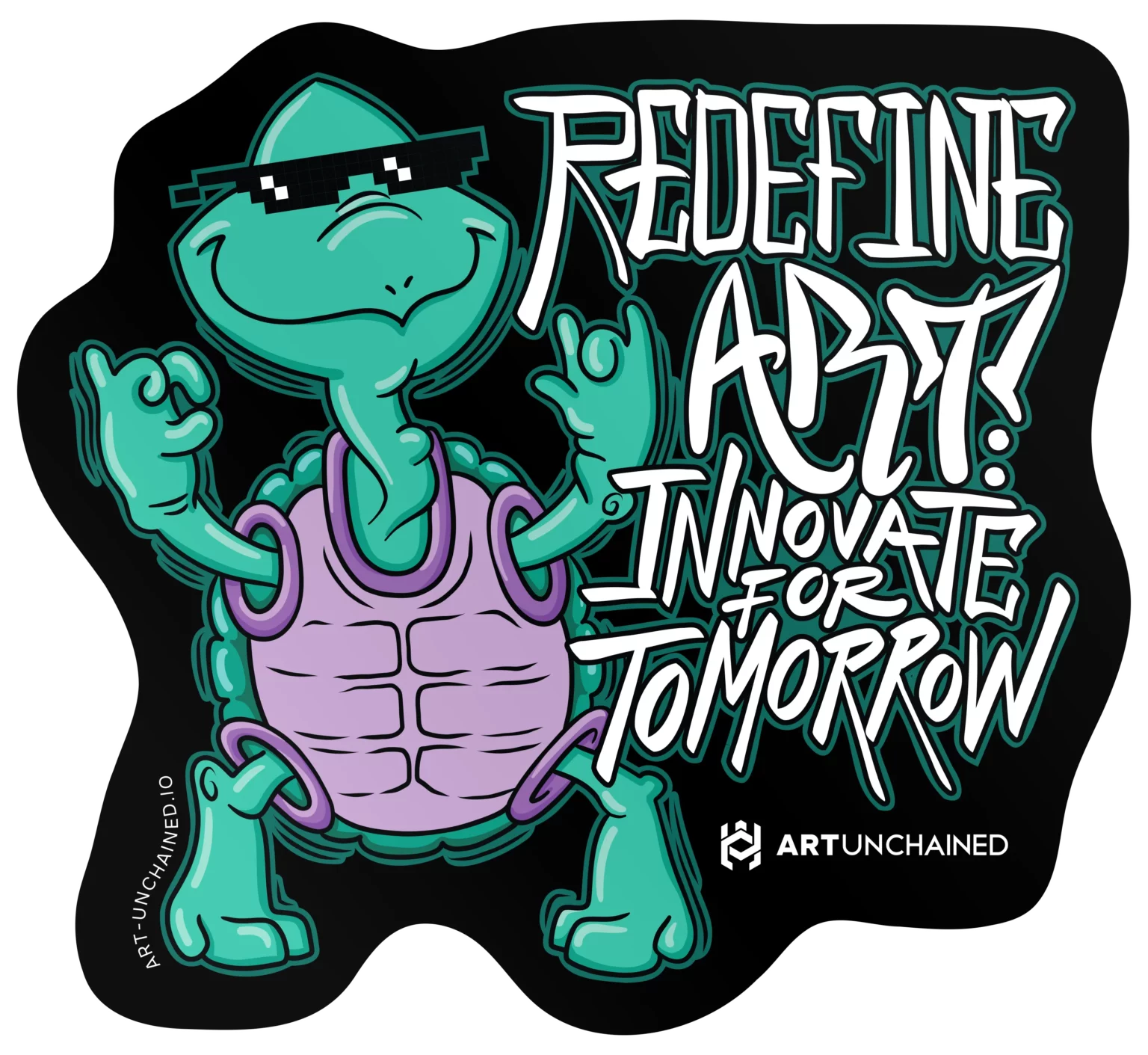 Cool turtle sticker