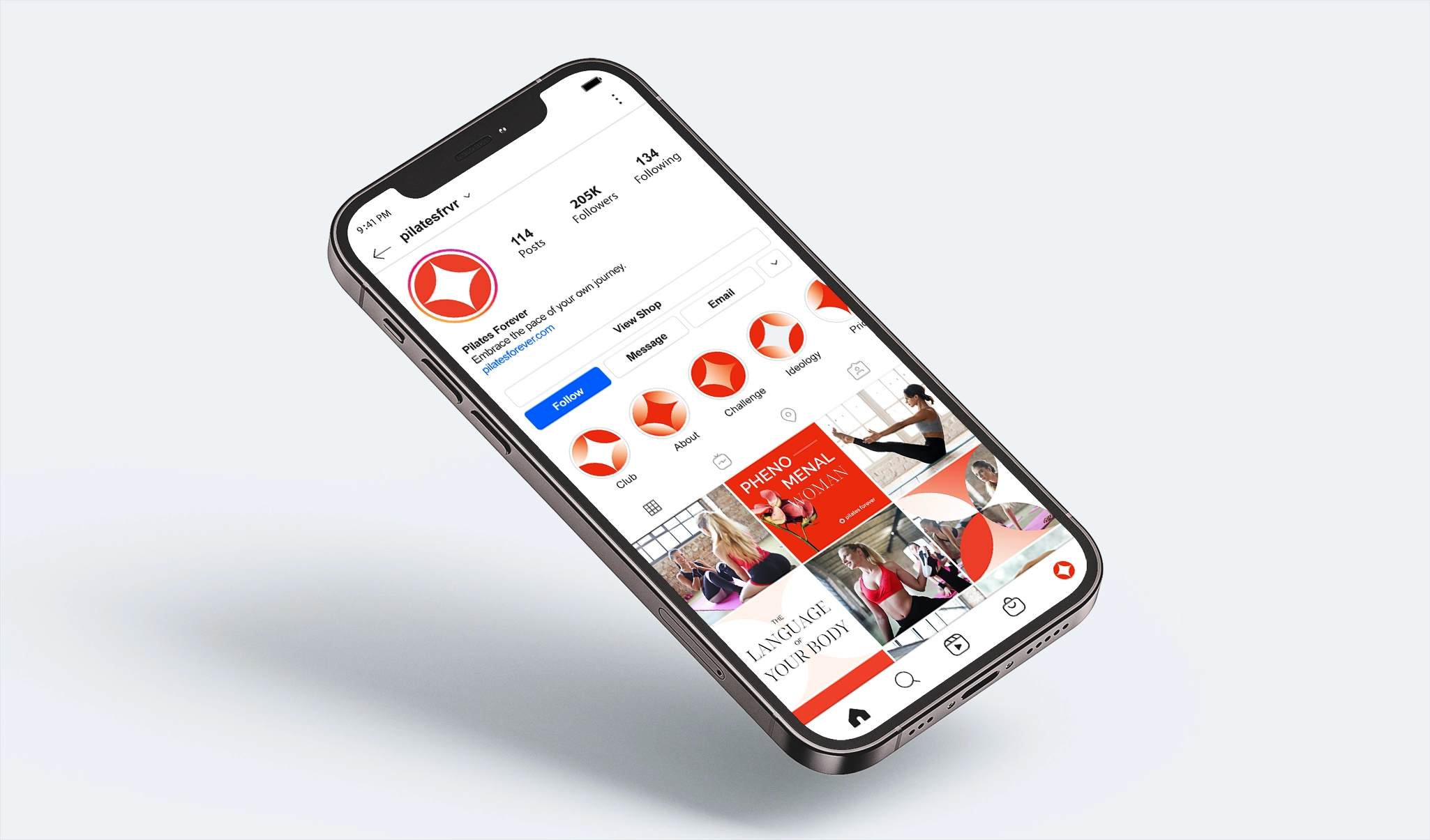 Pilates Forever social media mockup